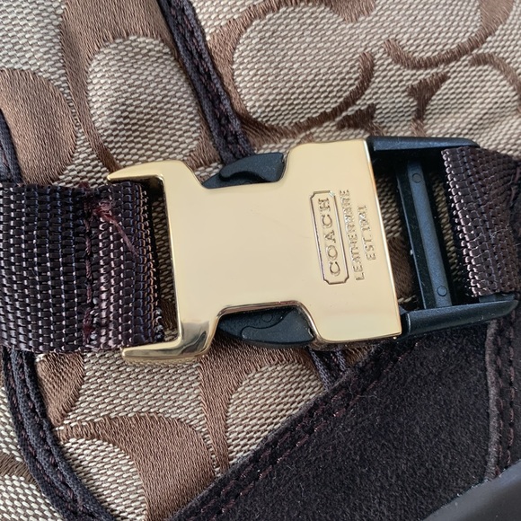 Coach Sharron Signature C Brown Rain Snow Winter Boots - Picture 5 of 10